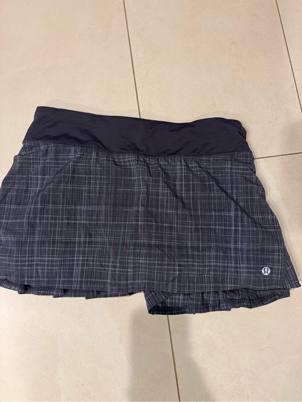 lululemon athletica Black Plaid Golf/Running Skort